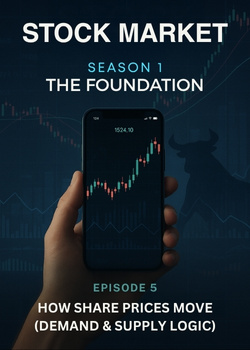 Cover image for S1 E5 : HOW SHARE PRICES MOVE
(DEMAND & SUPPLY LOGIC) - a Stock Market story on Stream Storys